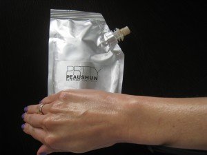 bodybronzerprttypeaushun Prtty Peaushun comes in 4 shades (Light, Medium, Dark & Deep Dark). I'm wearing Light.