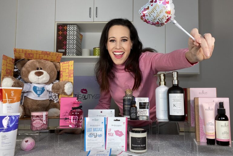 Woman with Valentine's Day gifts